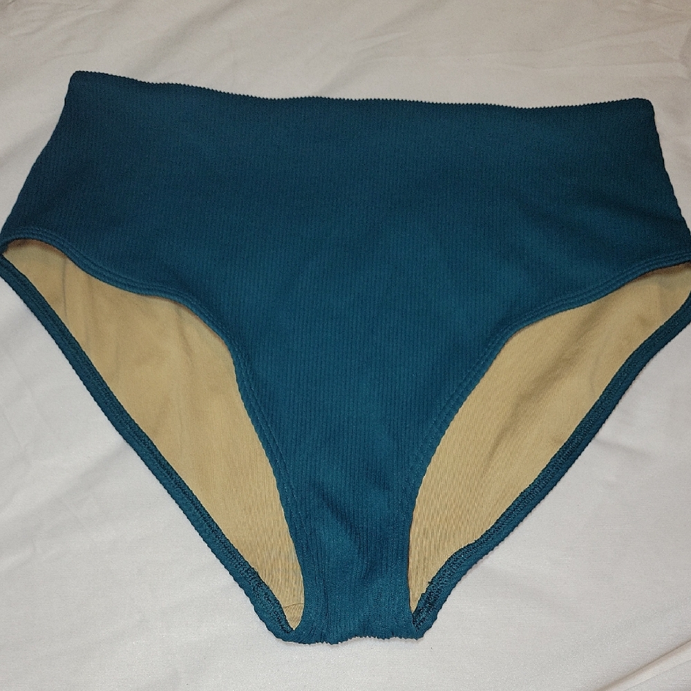 Old Navy Teal and Beige Women's Swim Bottom NEW WOT
